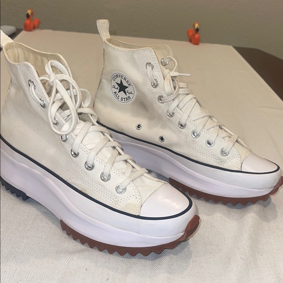 Converse Cream High-Top Sneakers SZ M-8.5 W-10 - Picture 9 of 13